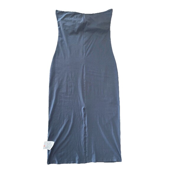 Gray Strapless Bodycon Midi Dress Twist-Front Ruched Bust Stretch US 14 ASOS NWT - Picture 2 of 6